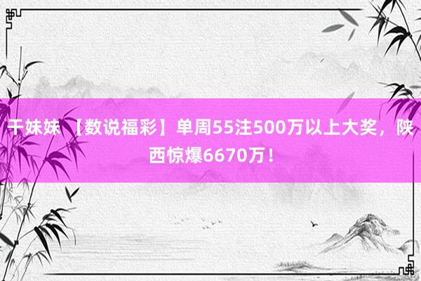 干妹妹 【数说福彩】单周55注500万以上大奖，陕西惊爆6670万！